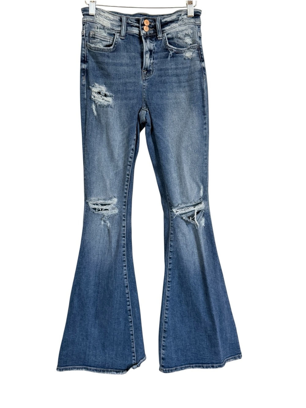 Flying Monkey Distressed Flare Jeans Size 26 High Rise Super Flare Style F4188L